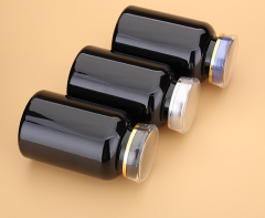 High-grade light-proof black capsule bottle 250cc Cordyceps Maca large capacity packaging sample bottle empty bottle
