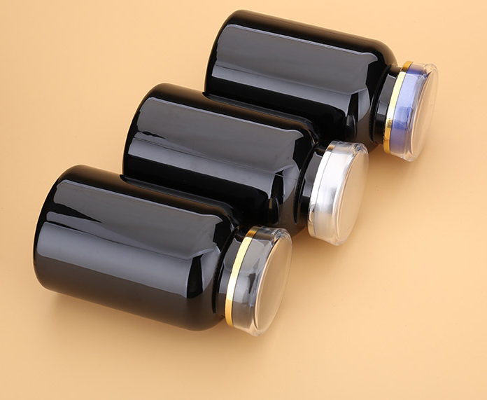 High-grade light-proof black capsule bottle 250cc Cordyceps Maca large capacity packaging sample bottle empty bottle