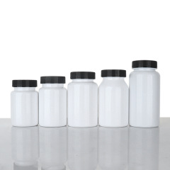 80-150ml white plastic bottle striped cover capsule packaging bottle plastic empty bottle printed text bottle sticker maca