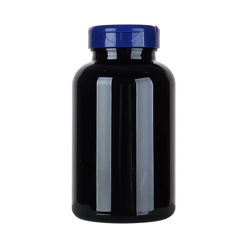 300ML black high-grade maca vitamin tablet health care product bottle light-proof bottle flip-top capsule pill bottle
