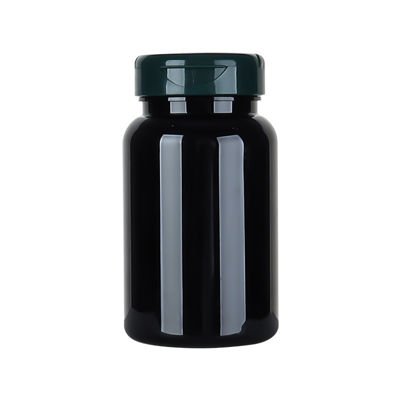 175ML black plastic bottle large capacity wide mouth PP flip cover capsule pill health care product bottle medicine packaging bottle