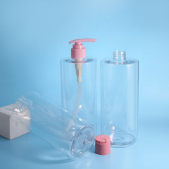 500ml makeup remover bottle PET plastic cleanser bottle shampoo shower gel bottle round makeup water bottling
