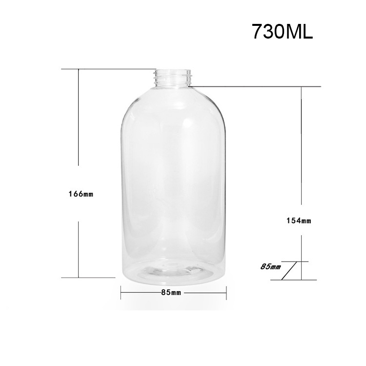 730ml push lotion bottle hand soap shampoo shower gel cosmetic bottle pet transparent plastic bottle