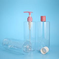 500ml makeup remover bottle PET plastic cleanser bottle shampoo shower gel bottle round makeup water bottling
