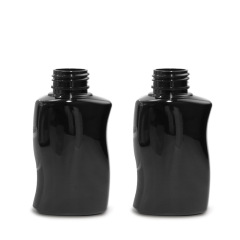 Black 80ml150ml trial bottle S-shaped PET flat flip cover lotion bottle