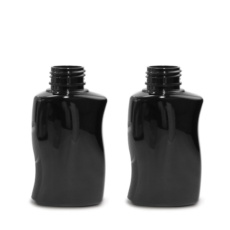 Black 80ml150ml trial bottle S-shaped PET flat flip cover lotion bottle