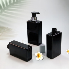260ml flat square body lotion bottle PET push pump lotion bottle body care bottle