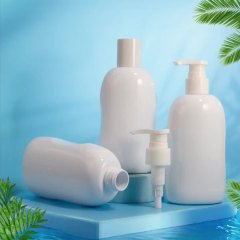 pet plastic bottle flat bottle 280ml white push pump head lotion bottle shampoo bottle