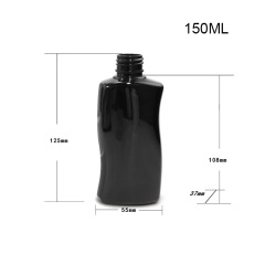Black 80ml150ml trial bottle S-shaped PET flat flip cover lotion bottle