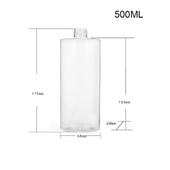 500ml makeup remover bottle PET plastic cleanser bottle shampoo shower gel bottle round makeup water bottling