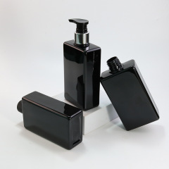 260ml flat square body lotion bottle PET push pump lotion bottle body care bottle