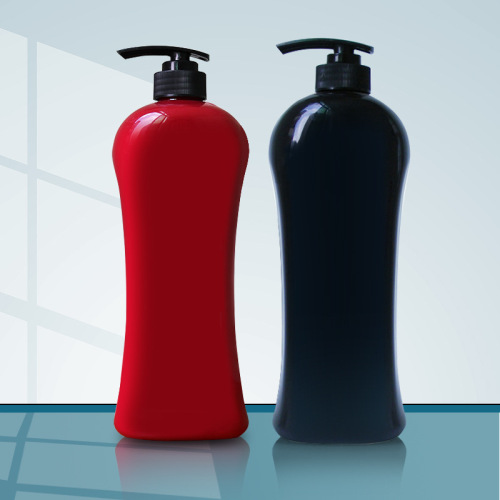 1000ml lotion plastic bottle shampoo shower gel large capacity PET flat packaging empty bottle with pump head