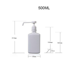 500ml square bottle disinfectant hand sanitizer bottle PE square flat bottle long mouth pump press type lotion bottle free washing gel bottle