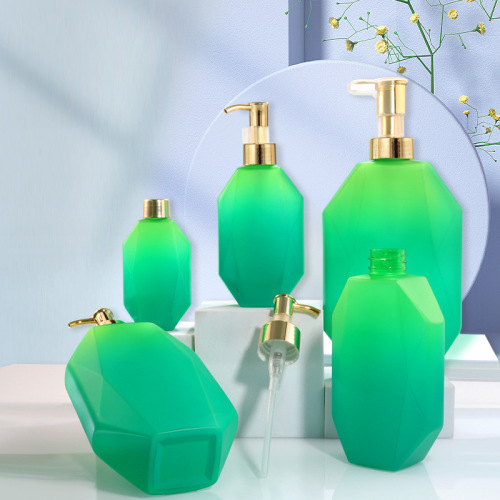 50ml100ml200ml diamond bottle spray gradient color shampoo bottle PET polygonal shower gel sub-bottle