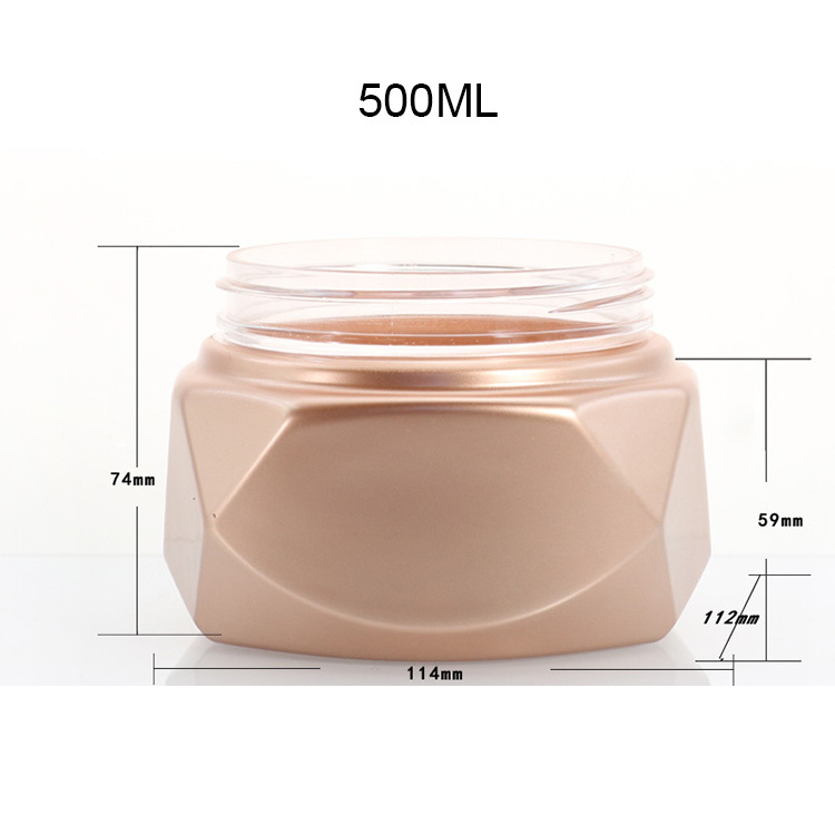 200ml wide mouth bottle special-shaped diamond angular cream bottle 68 teeth large mouth PET hair cream bottle