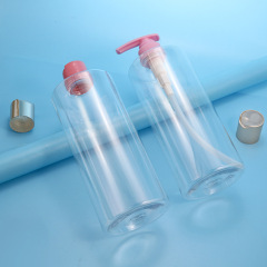 500ml makeup remover bottle PET plastic cleanser bottle shampoo shower gel bottle round makeup water bottling