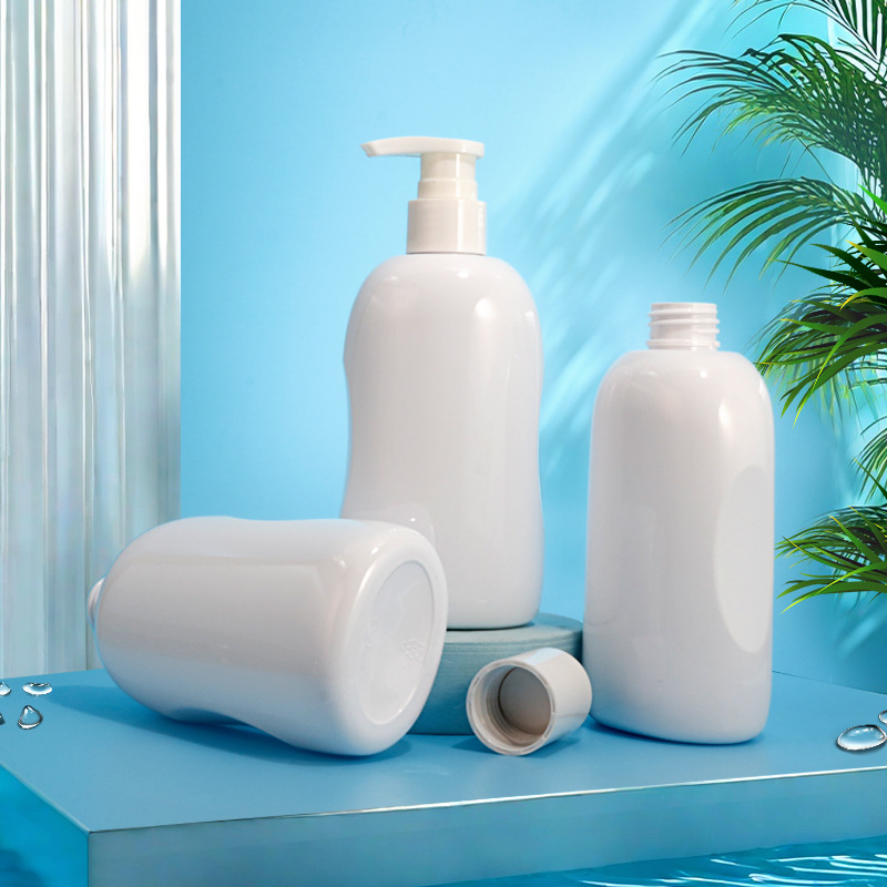 pet plastic bottle flat bottle 280ml white push pump head lotion bottle shampoo bottle