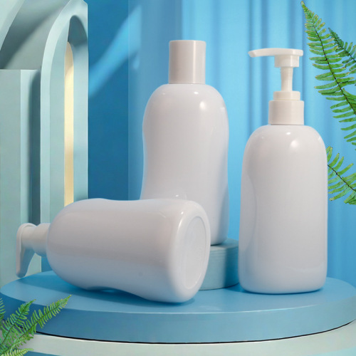 pet plastic bottle flat bottle 280ml white push pump head lotion bottle shampoo bottle