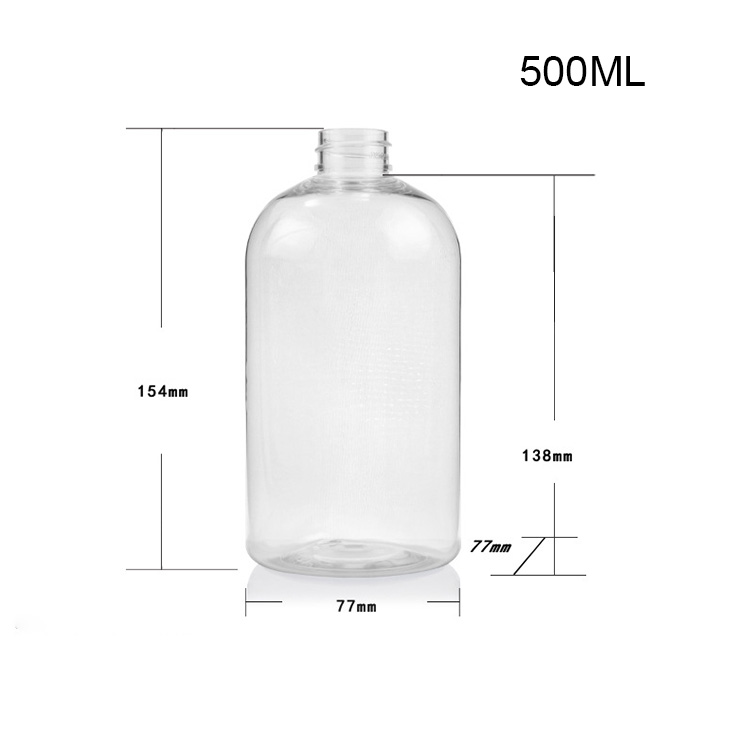 500ml oblique shoulder cylindrical PET bottle spray oil gradient color washing and care packaging bottle press pump head lotion bottle