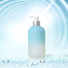 500ml oblique shoulder cylindrical PET bottle spray oil gradient color washing and care packaging bottle press pump head lotion bottle