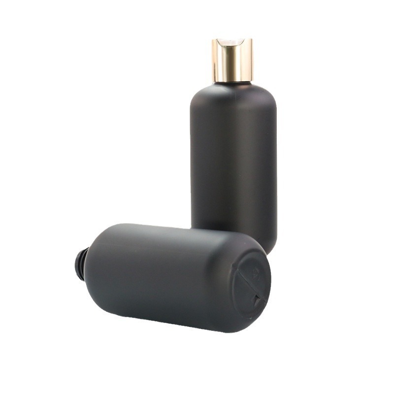 8oz black plush round shoulder bottle 236ml short fat cleaning bottle HDPE plush bottle