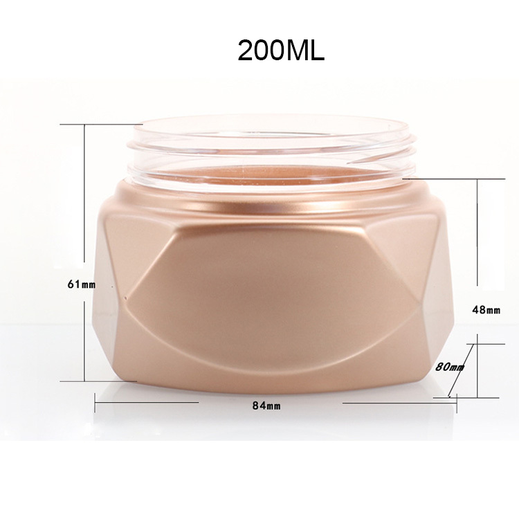 200ml wide mouth bottle special-shaped diamond angular cream bottle 68 teeth large mouth PET hair cream bottle