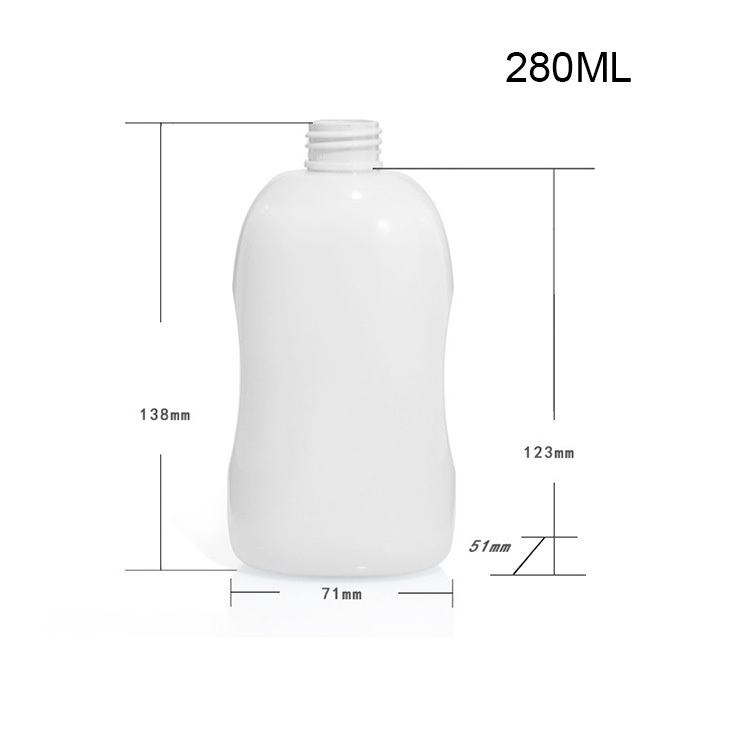 pet plastic bottle flat bottle 280ml white push pump head lotion bottle shampoo bottle