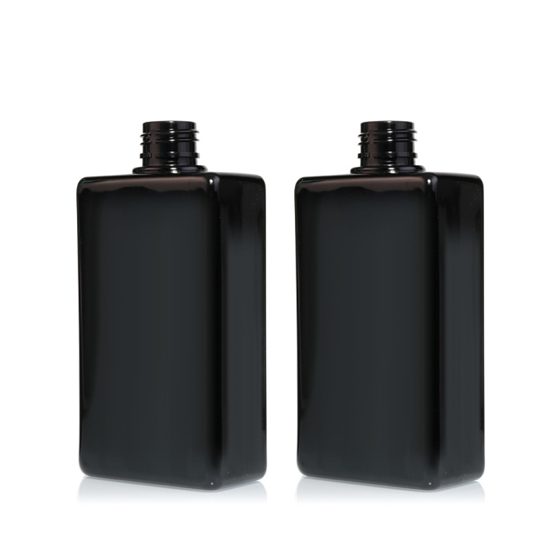 260ml flat square body lotion bottle PET push pump lotion bottle body care bottle