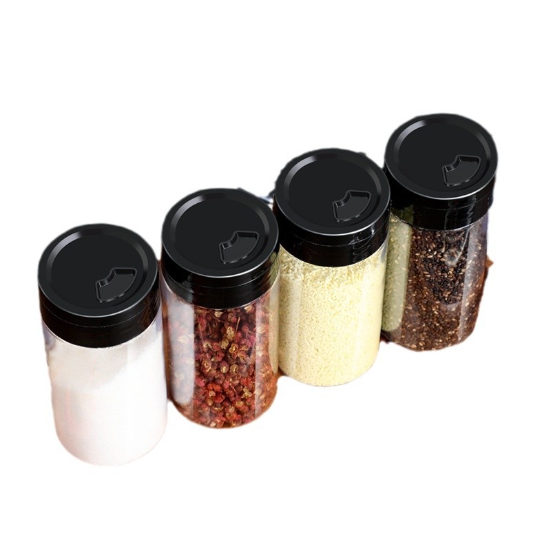 Transparent rotating seasoning jar household outdoor barbecue seasoning bottle pepper seasoning powder bottle