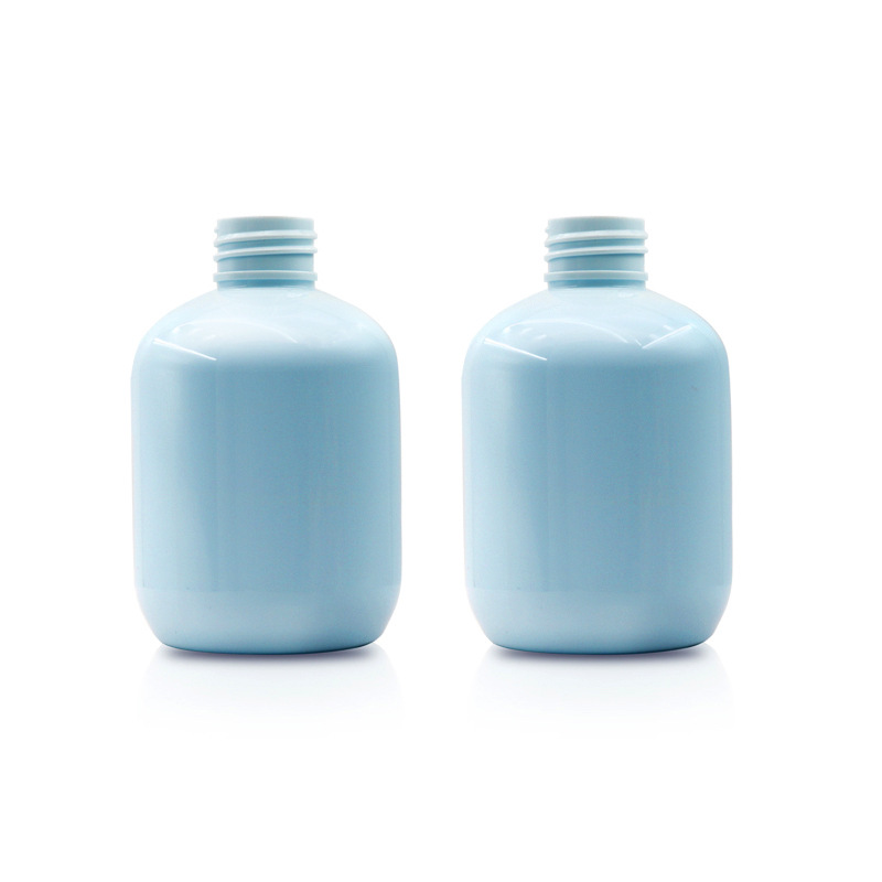 230ml children's shampoo and shower gel bottle PET short fat round lotion bottle push-type toothpaste bottle