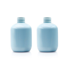 230ml children's shampoo and shower gel bottle PET short fat round lotion bottle push-type toothpaste bottle