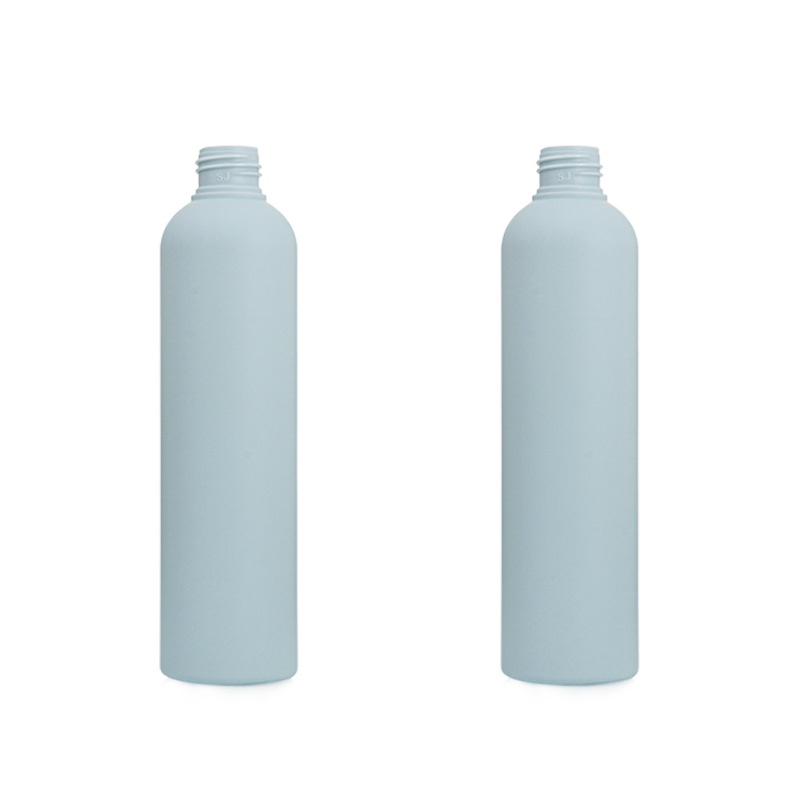 250ml thin high oblique shoulder round bottle 24 teeth plush material shampoo bottle shower gel conditioner bottle