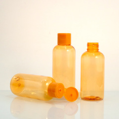 120ml short fat oblique shoulder round bottle 4oz body lotion bottle PET flip cap packaging bottle