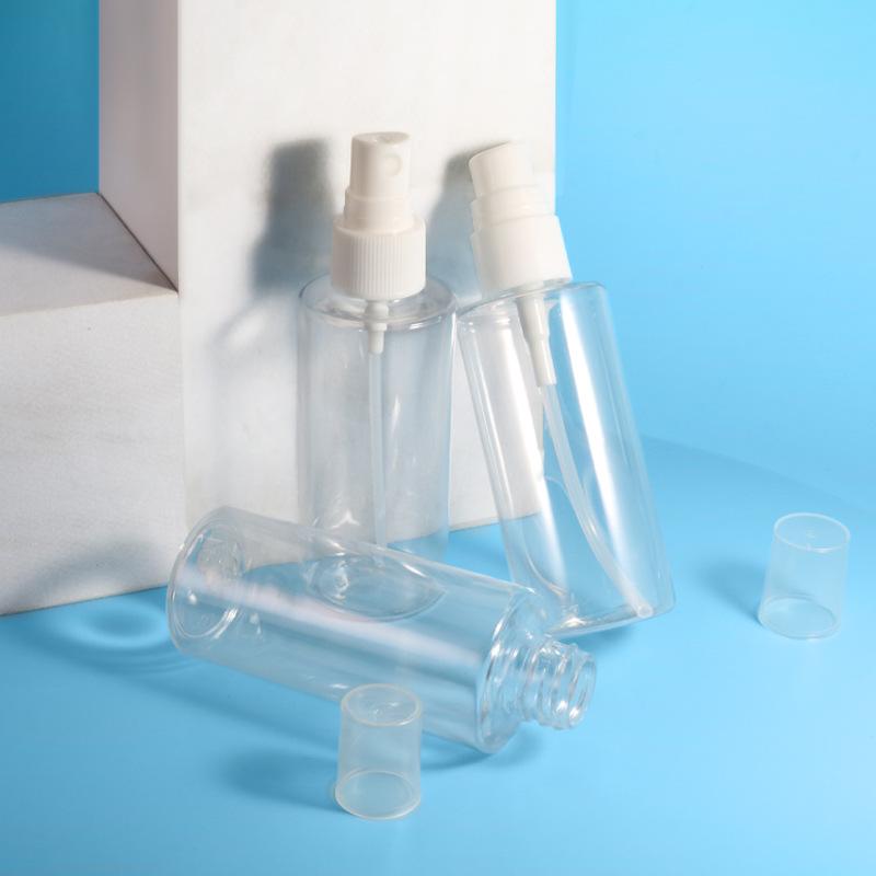 80ml spray bottle pet transparent plastic bottle disinfectant bottle flat shoulder series makeup remover water bottling disinfectant water bottle