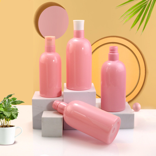 280ml420ml long neck high neck oblique shoulder round bottle PET shampoo conditioner bottle