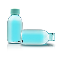 120ml large mouth 28 teeth oblique shoulder round bottle PET flip cover portable shampoo bottle mother and baby shower gel bottle