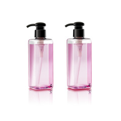 260ml hexagonal square PET bottle special-shaped cleaning packaging bottle push lotion bottle