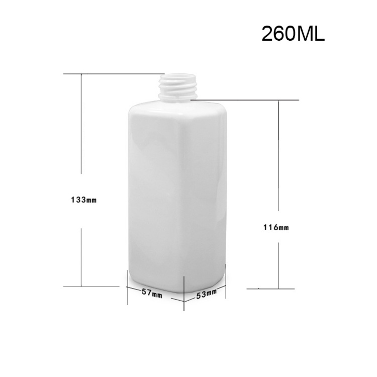 260ml hexagonal square PET bottle special-shaped cleaning packaging bottle push lotion bottle