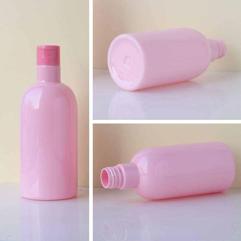 280ml420ml long neck high neck oblique shoulder round bottle PET shampoo conditioner bottle