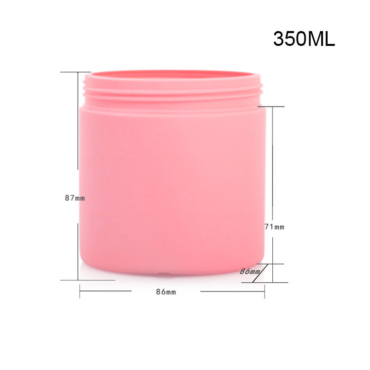 350ml plush pink wide mouth round bottle hair cream bottle HDPE cosmetic hair mask bath salt powder bottle