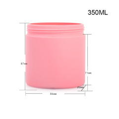 350ml plush pink wide mouth round bottle hair cream bottle HDPE cosmetic hair mask bath salt powder bottle