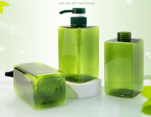 450ml650ml short fat PET cube bottle pump head push type hand soap shampoo shower gel bottle