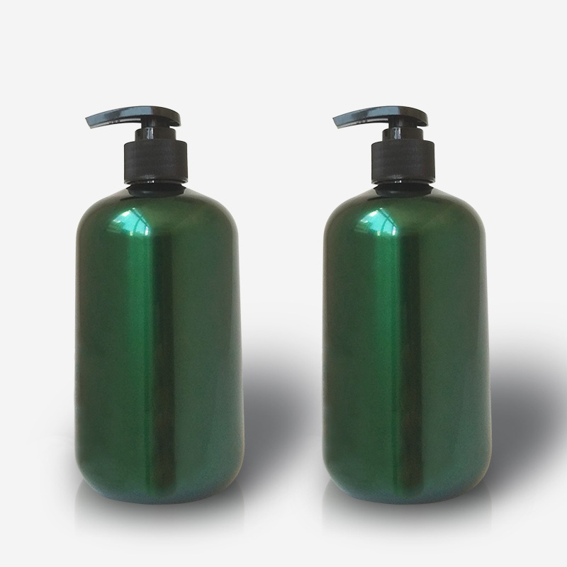 500ml short fat oblique shoulder round bottle PET frosted black pet shampoo shower gel bottle cat and dog cleaner bottle