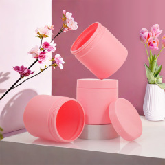 350ml plush pink wide mouth round bottle hair cream bottle HDPE cosmetic hair mask bath salt powder bottle