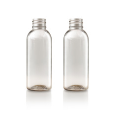 Transparent 60ml oblique shoulder cylindrical bottle PET flip cover shampoo trial sample bottle