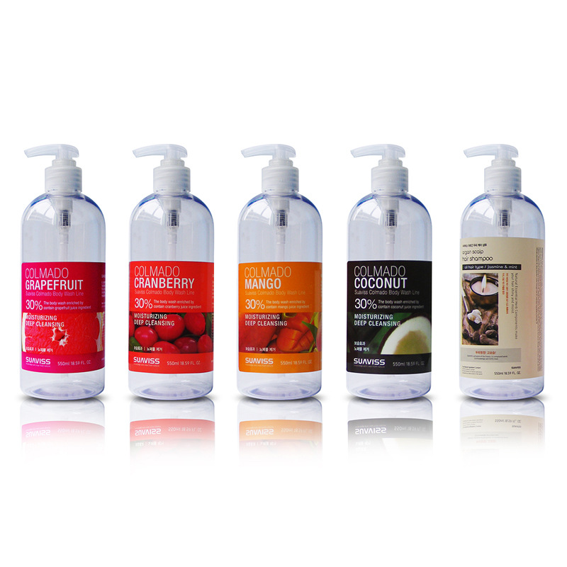 550ml oblique shoulder PET cylindrical bottle push-type lotion bottle shampoo hand soap shower gel bottle