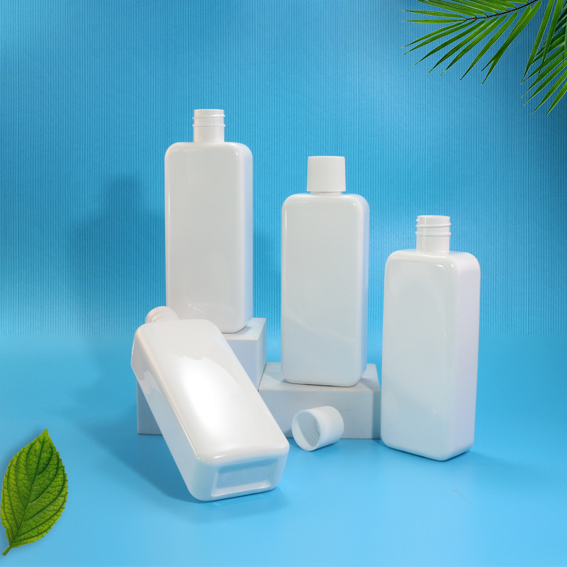 400ml shampoo bottle PET flat bottle 28 teeth high neck mouthwash bottle oral odor cleaner bottle