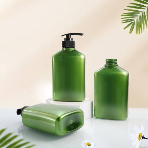 350ml500ml750ml high-grade shampoo and shower gel bottle PET flat square bottle push-type lotion bottle