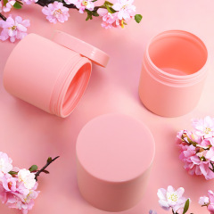 350ml plush pink wide mouth round bottle hair cream bottle HDPE cosmetic hair mask bath salt powder bottle