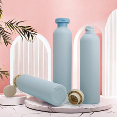 250ml thin high oblique shoulder round bottle 24 teeth plush material shampoo bottle shower gel conditioner bottle
